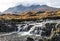 Montains and Waterfalls in Sligachan, island of Sye, Scotland