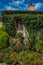 Montalcino, Tuscany, a hilltop town in the splendid Val d`Orcia. In this photo there is a beautiful house with ivy and flowers