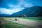 Montana landscapes with heavy train engine locomotive passing