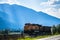 Montana landscapes with heavy train engine locomotive passing th