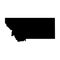 Montana, state of USA - solid black silhouette map of country area. Simple flat vector illustration