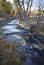 Montana stream flowing in the winter