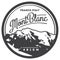 MontBlanc in Alps, France, Italy outdoor adventure badge. Higest mountain in Europe illustration.