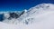 Montblanc summit wide panorama mountain landscape
