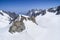 Monte Bianco massif in Alps ,Courmayeur ,Aosta Valley ,Italy