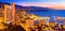 Monte Carlo cityscape colorful evening panoramic view from above