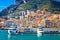 Monte Carlo yachting harbor and colorful waterfront view