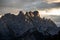 Monte Cristallo alps dolomite at sunrise, Cortina, Veneto, Italy