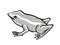 Monte Iberia Eleuth frog Endangered Wildlife Cartoon Mono Line Drawing