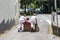 Monte, Madeira, Portugal - Sep 14, 2019: Toboggan ride with Carreiros do Monte. Traditional mean of transport, now a tourist