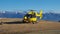 Monte Pora. Italy. Rescue helicopter ready ti take off from a mountain meadow. First aid helicopter. Medical rescue helicopter