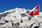 Monte Rosa with Swiss flag - Swiss Alps