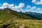 Monte Sief, Marmolada and part of Padon mountain ridge in Dolomites mountains in Italy