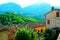 MONTEFORTINO, ITALY - CIRCA AUGUST 2021: View in Montefortino