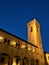 Montelupone town, Marche region, Italy. Medieval buildings and tower