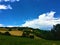 Montelupone town, Marche region, Italy. Splendid landscape, field, countryside and peace