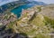 Montenegro. Bay of Kotor, Gulf of Kotor, Boka Kotorska and walled old city. Fortifications of Kotor is on UNESCO World