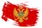 Montenegro brush stroke flag vector background. Hand drawn grunge style Montenegrin isolated banner