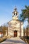 Montenegro, Cetinje town. Church of Birth of Our Lady Court Church on Cipur on sunny winter day