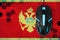 Montenegro flag and computer mouse. Concept of country representing e-sports team