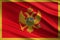 Montenegro flag with fabric texture, official colors, 3D illustration