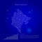 Montenegro illuminated map with glowing dots. Dark blue space background. Vector illustration