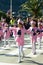 Montenegro, Kotor - 03/13/2016: Performance majorettes on the carnival procession.