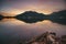 Montenegro kotor bay sunrise rocks mountains