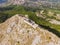 Montenegro. Lovcen National Park. Mausoleum of Negosh on Mount Lovcen. Drone. Aerial view. Viewpoint. Popular tourist