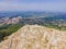 Montenegro. Lovcen National Park. Mausoleum of Negosh on Mount Lovcen. Drone. Aerial view. Viewpoint. Popular tourist