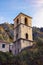 Montenegro. Old Town of Kotor. View of Bell Tower of Church of St. Mary on sunny winter day