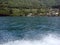 Montenegro. Panorama and views of the Adriatic coast from the speedboat deck.