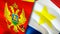 Montenegro and Saba Island flags. 3D Waving flag design. Montenegro Saba Island flag, picture, wallpaper. Montenegro vs Saba