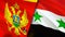 Montenegro and Syria flags. 3D Waving flag design. Montenegro Syria flag, picture, wallpaper. Montenegro vs Syria image,3D