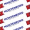 Montenegro travel destination with national flag seamless pattern