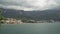 Montenegro. View from the sea on the beach of the town of Becici near Budva