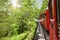 Montenvers red train taking to Chamonix ice sea in France