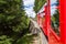 Montenvers red train taking to Chamonix ice sea in France