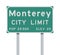 Monterey City Limit road sign