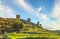 Monteriggioni medieval fortified village and olive trees, Siena, Tuscany. Italy