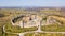 Monteriggioni, Siena, Italy. Drone aerial landscape of the wonderful medieval village. Tuscany, Italy