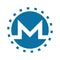 Montero, crypto currency icon. Blue vector sketch.