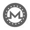 Montero, crypto currency icon. Gray vector sketch.