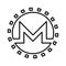 Montero, crypto currency line icon. Outline vector.
