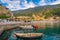 Monterosso al Mare, Colorful cityscape on the mountains over Mediterranean sea in Cinque Terre Italy