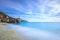 Monterosso beach, rock and sea. Cinque terre, Liguria Italy