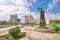 Monterrey, Mexico-11 December, 2018: Monterrey, Monument to Workers Monumento a los Obreros at landmark Macroplaza La Gran