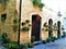 Monterubbiano town, Fermo province, Marche region, Italy. Doors, plants and splendid houses