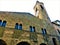 Monterubbiano town, Fermo province, Marche region, Italy. Tower, clock, time and history