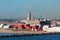 Montevideo cityscape from port district.